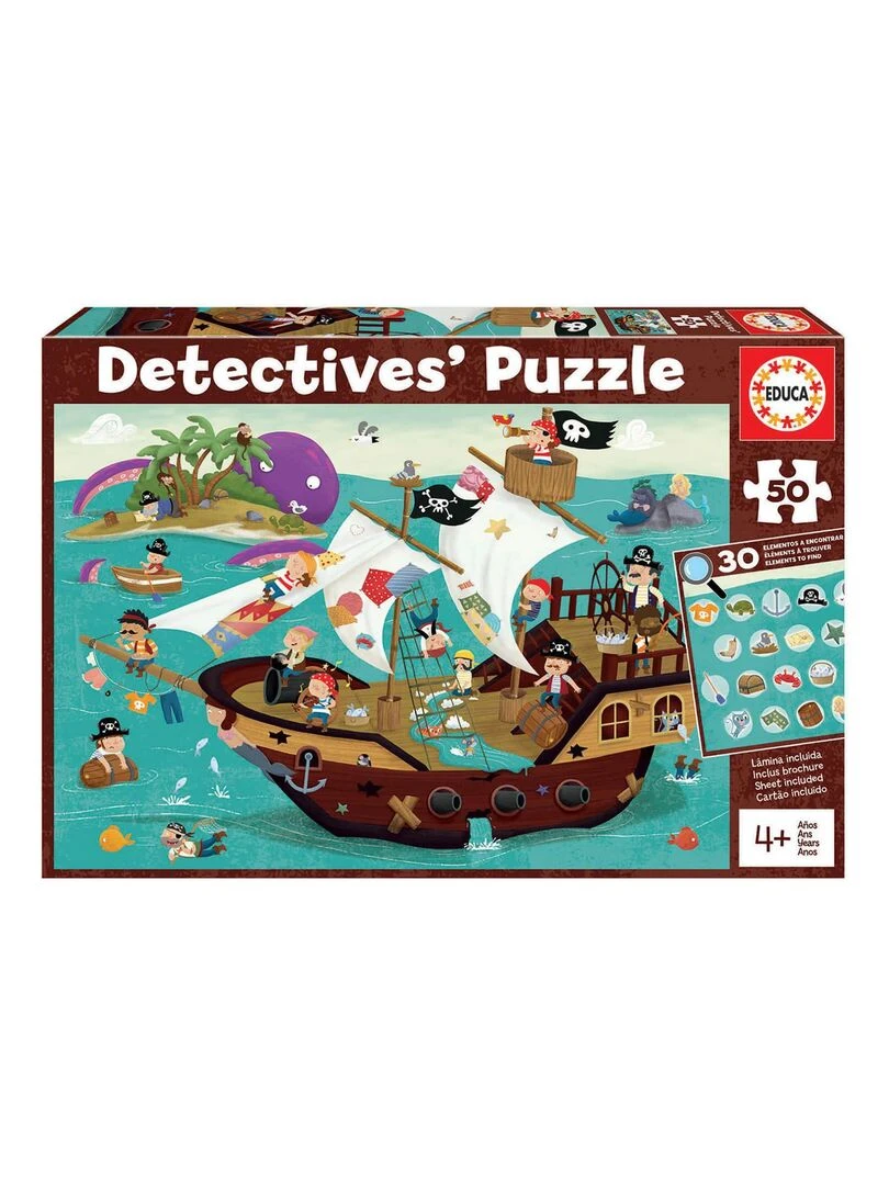 Puzzle 50 pièces : Détective puzzle : Bateau pirate N/A