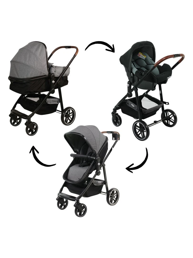 Poussette 3 En 1 Romy – Beone (grp 0+) Habillage Pluie   Noir