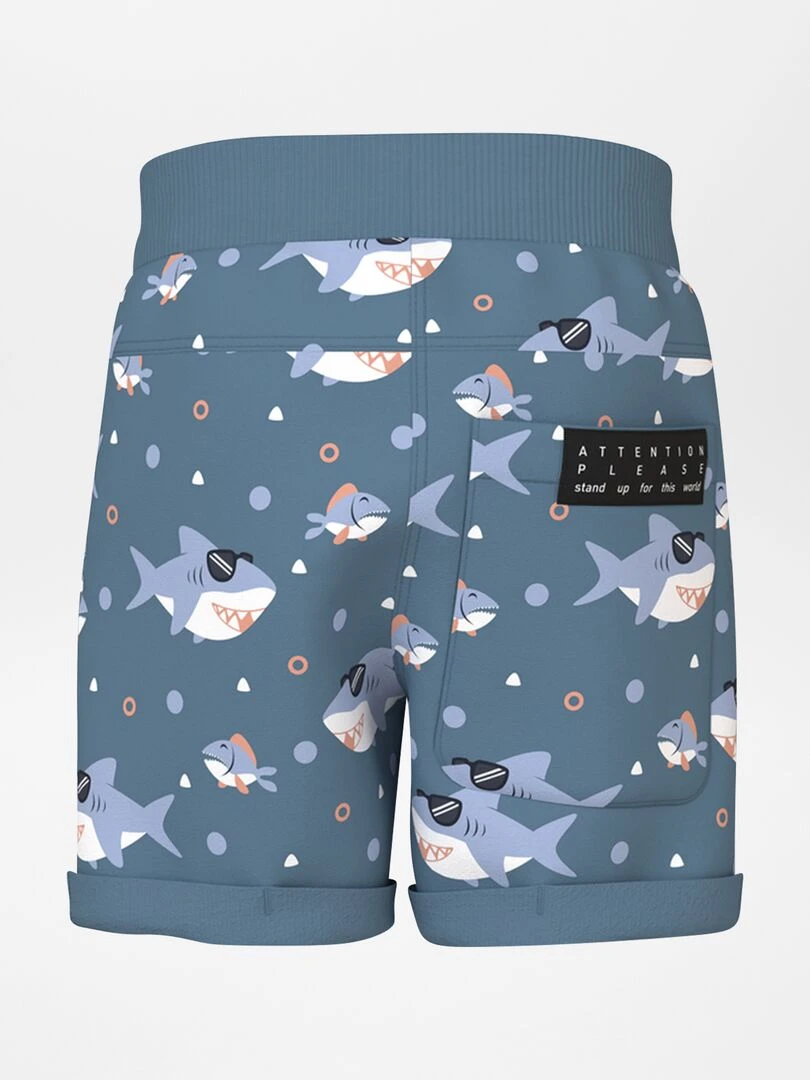 Short molletonné style jogging Bleu