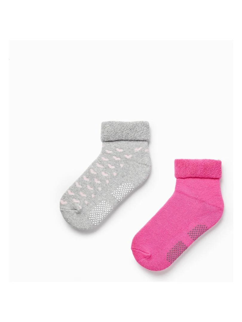 Pack 2 Paires de Chaussettes Épaisses Antidérapantes pour Fille ESSENTIALS LINE Multicolore