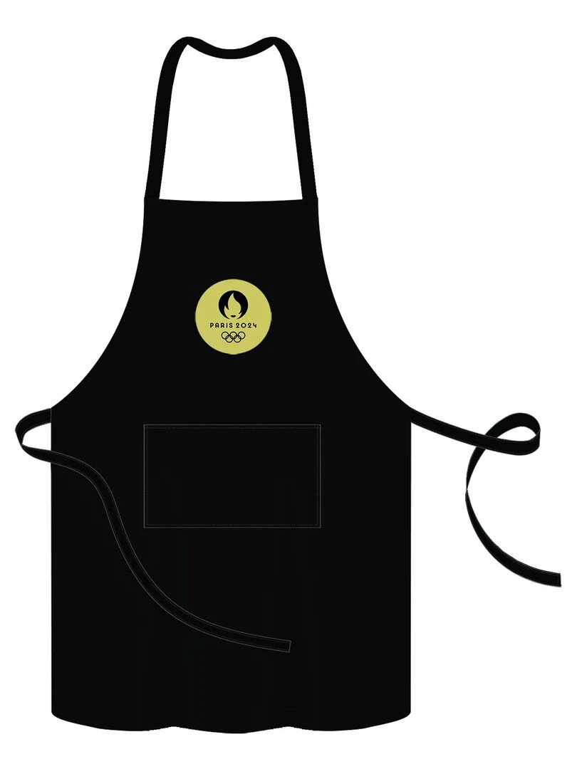 Tablier de cuisine 100% coton PARIS 2024 JEUX OLYMPIQUES PREMIUM Noir