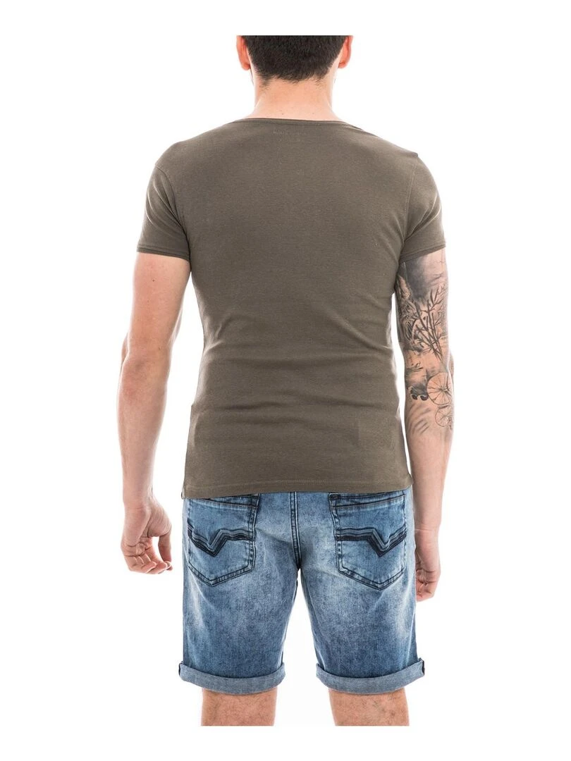 T shirt coton organique WORKAWAY   Kaki