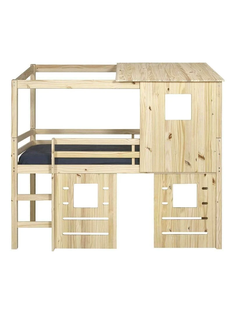 Lit cabane mi hauteur Alma AKITEN RETAIL Marron