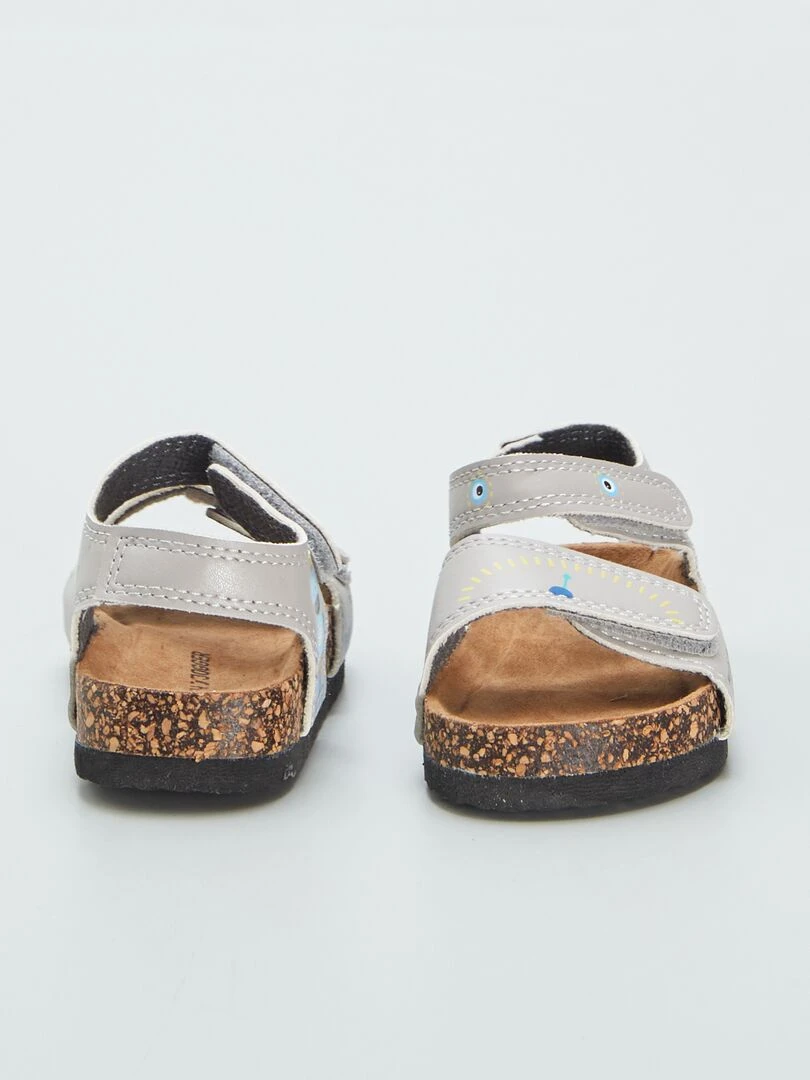 Sandales à brides imprimées   Gris