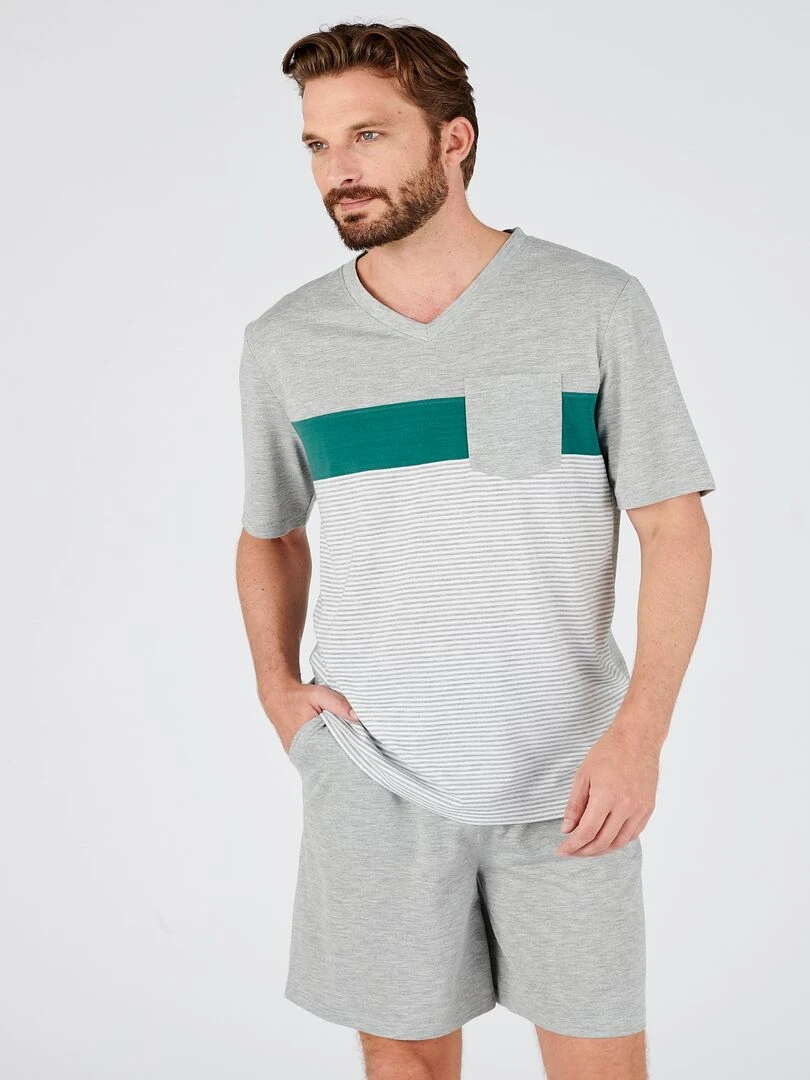 Pyjashort en maille jersey Climatyl   Damart   Gris