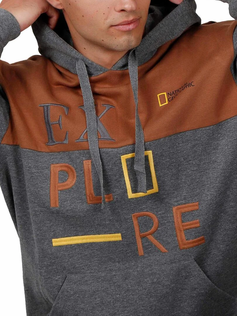 Sweat à capuche Explore National Geographic   Marron