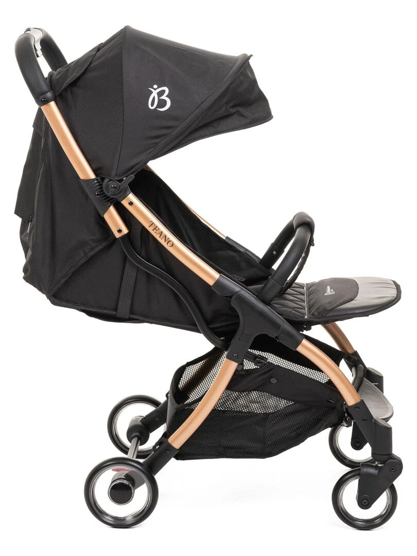 Bebelissimo   Poussette bébé Citadine Ultra Compacte   De 0 à 36 mois   Teano   noir   Noir