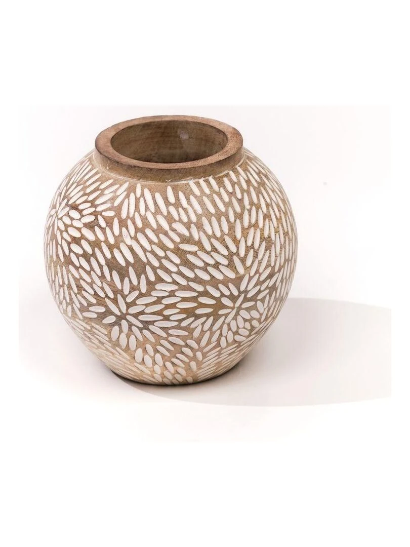 Vase arrondi 'MANGO WOOD' 'TODAY' Beige