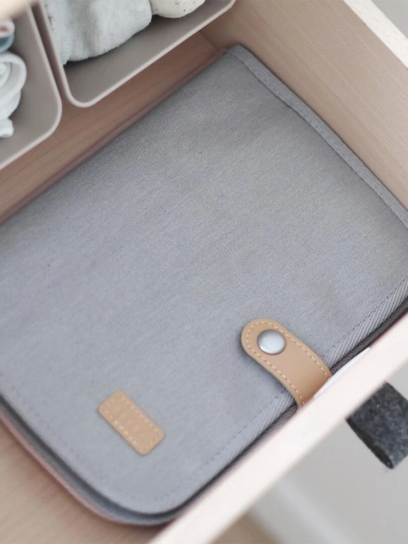 Protège carnet de santé Canvas gris perle   Gris