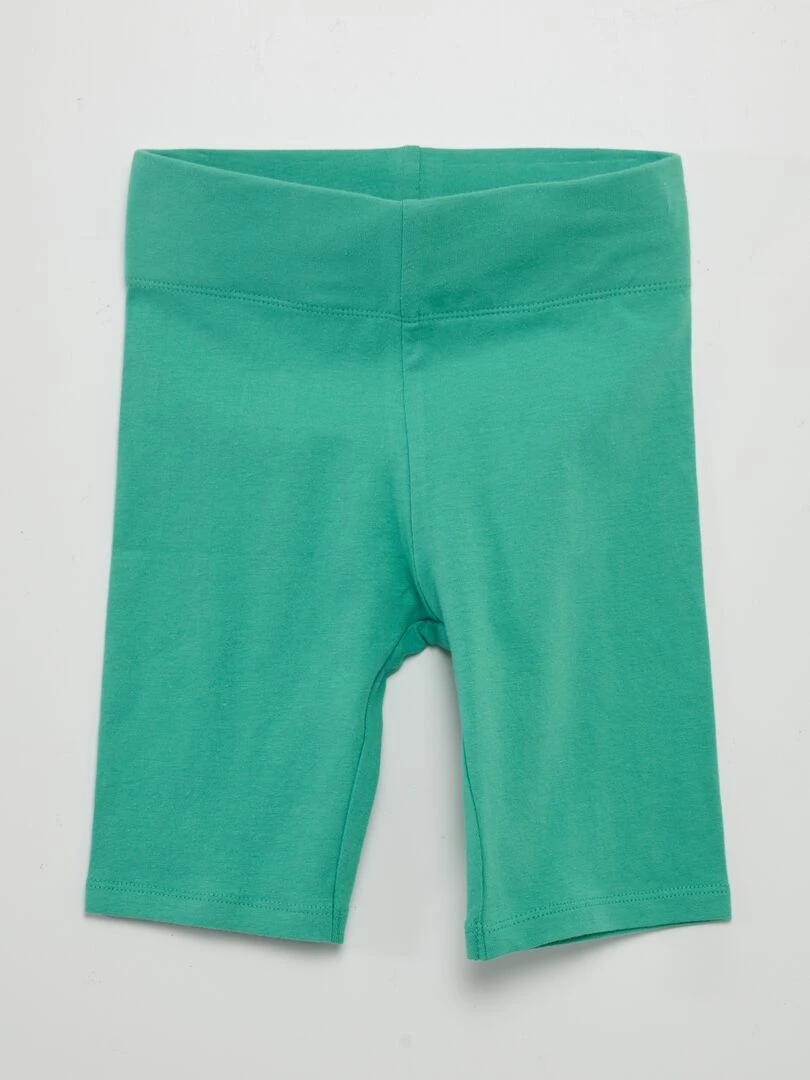 Short cycliste en coton stretch Bleu vert