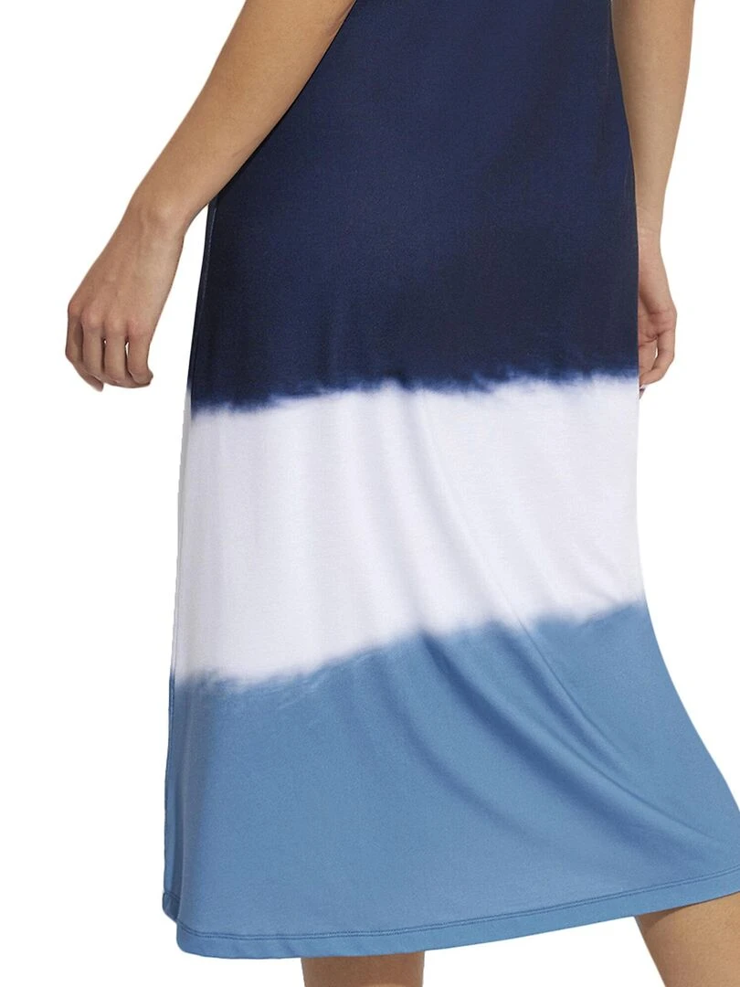 Robe longue estivale manches courtes Complementos   Bleu marine