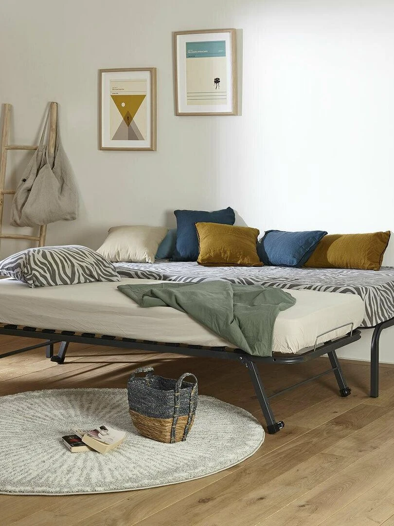 Pack sommier gigogne avec matelas Strata AKITEN RETAIL Gris