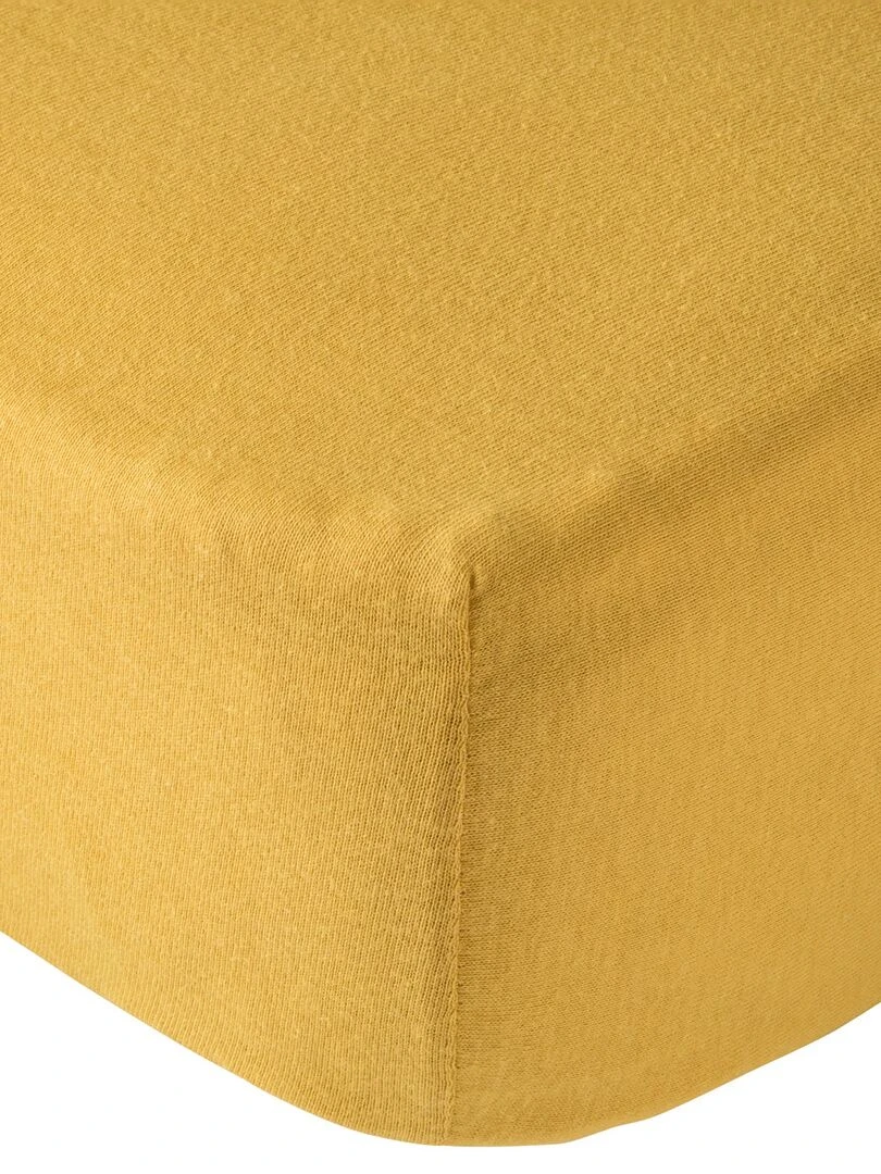 Drap housse uni 60x120 cm   Moutarde   Jaune