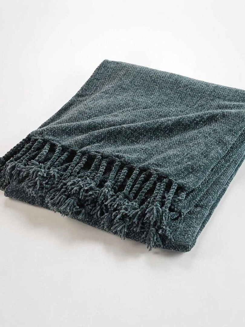 Plaid Chenille uni Melissa   gris anthracite