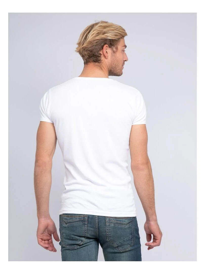 T shirt col rond pur coton organique WARRY   Blanc