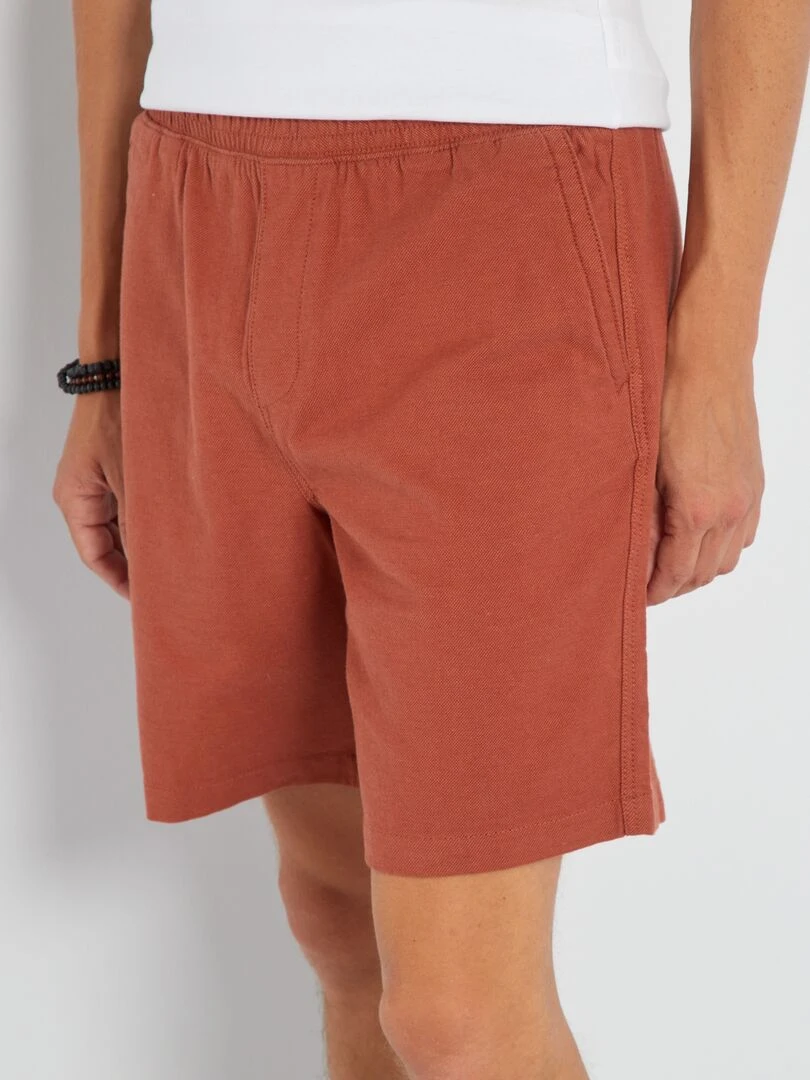 Bermuda uni à taille élastiquée   Orange foncé