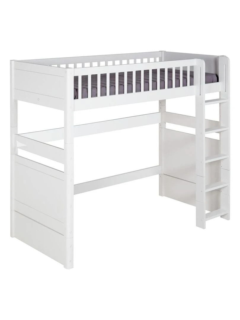 Pack lit mezzanine avec matelas Victoria AKITEN RETAIL Blanc Blanc