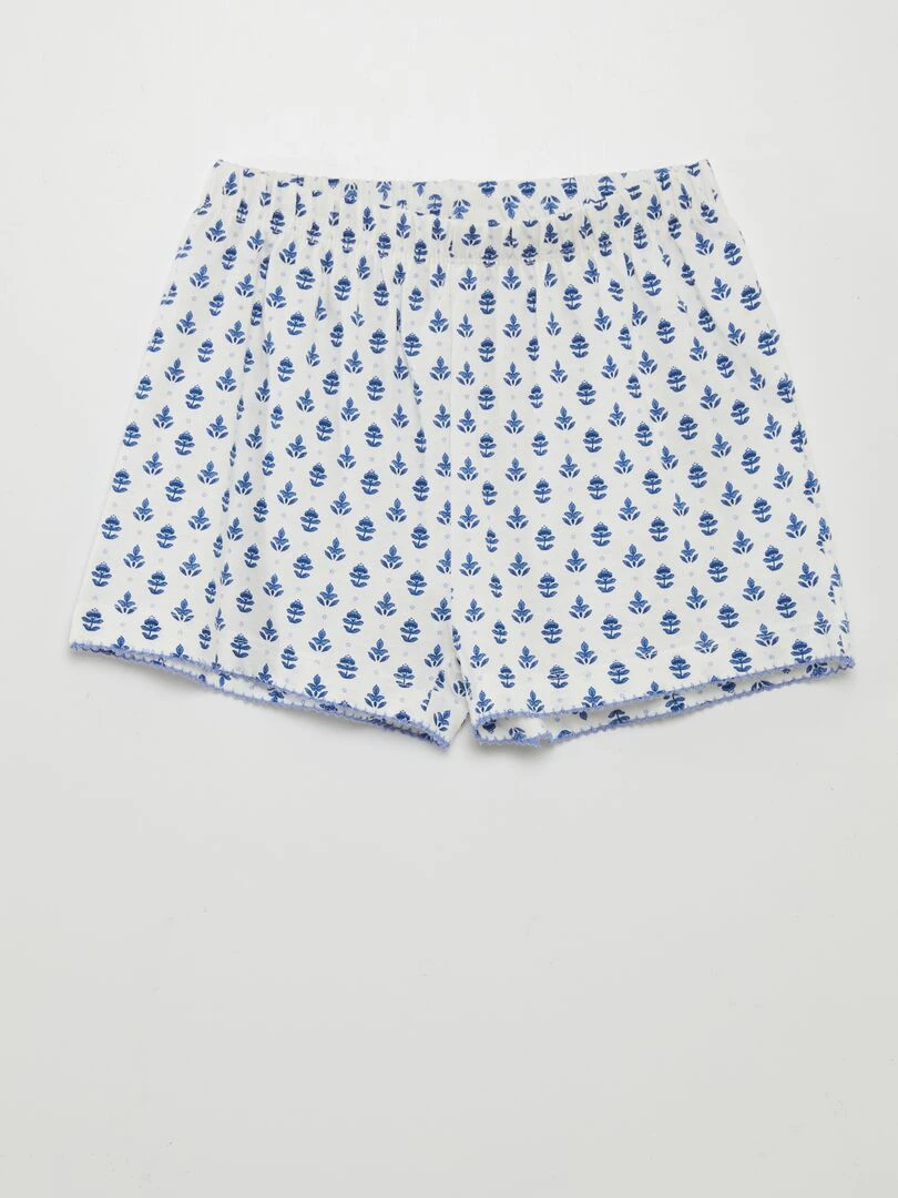 Pyjama court   2 pièces   Bleu