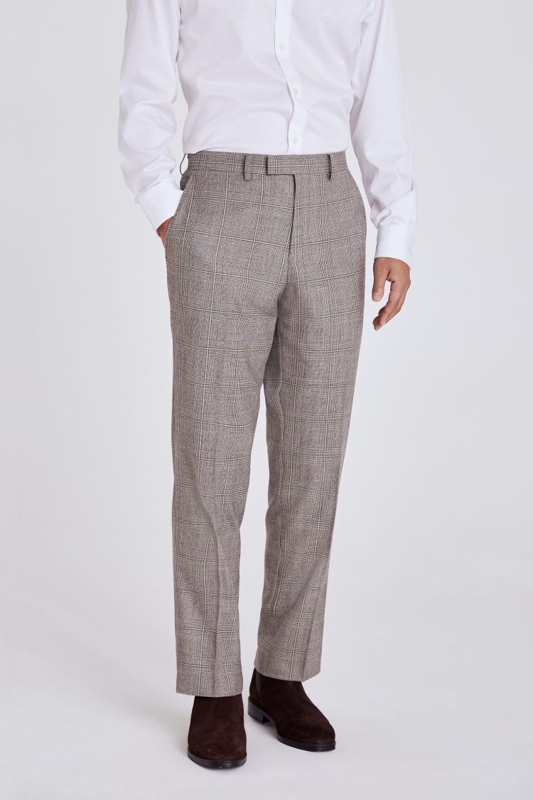 Regular Fit Neutral Check Performance Trousers Buy Online at Moss