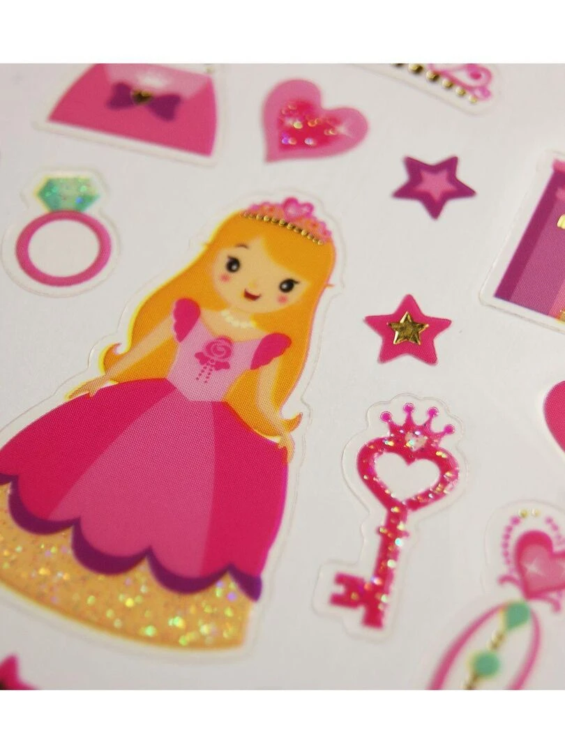 Stickers Princesses à paillettes et dorures   7 5 x 10 cm   N/A