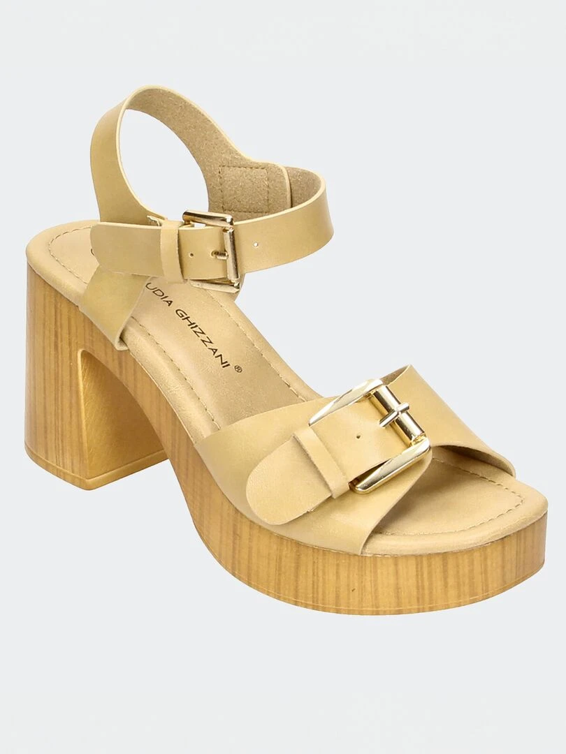 Sandales à talons Beige