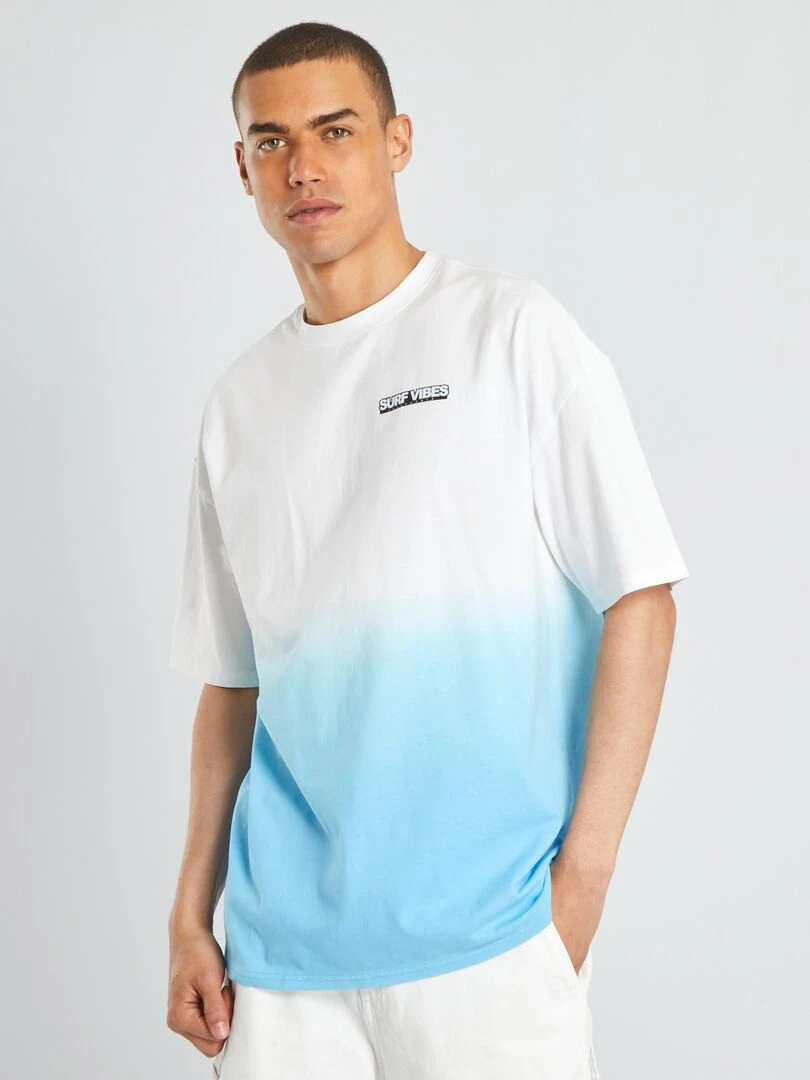 T shirt avec couleur dégradée   Bleu