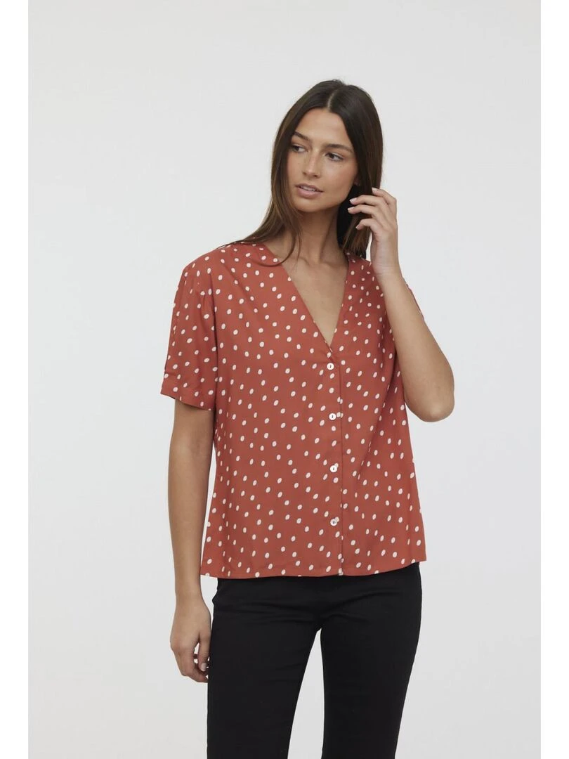 Lee Cooper   Chemise manches courtes viscose regular DIREILLE   Orange