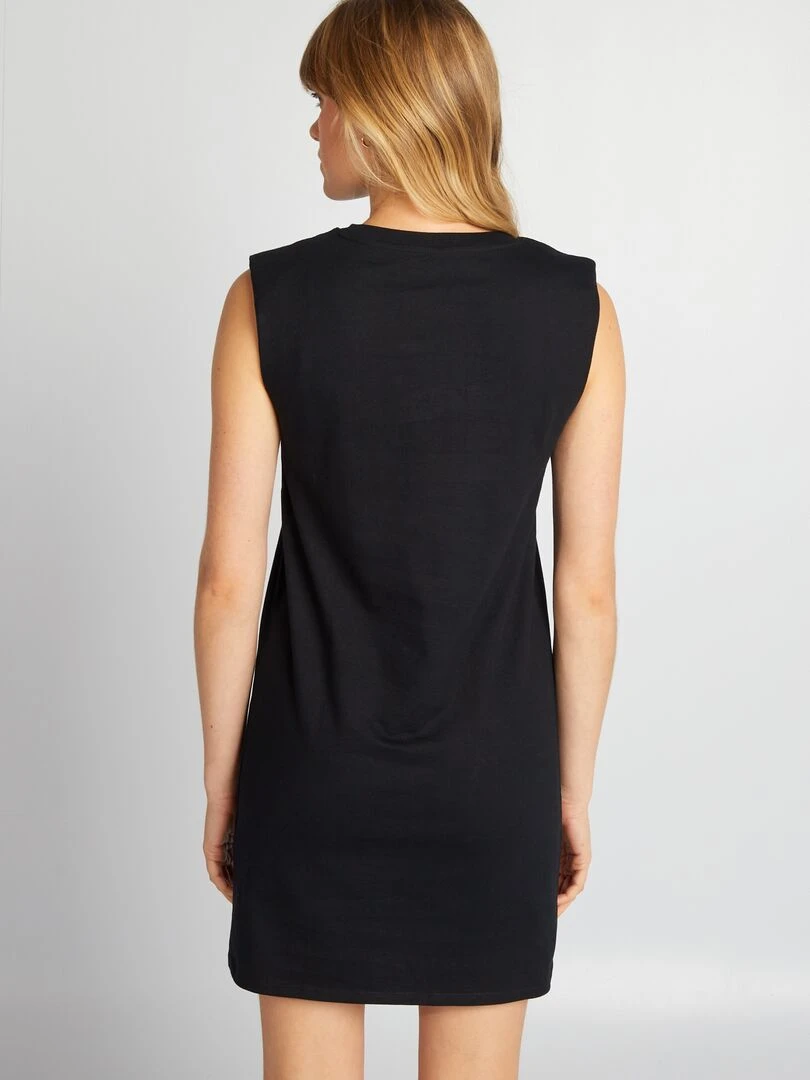 Robe courte à épaulettes   noir