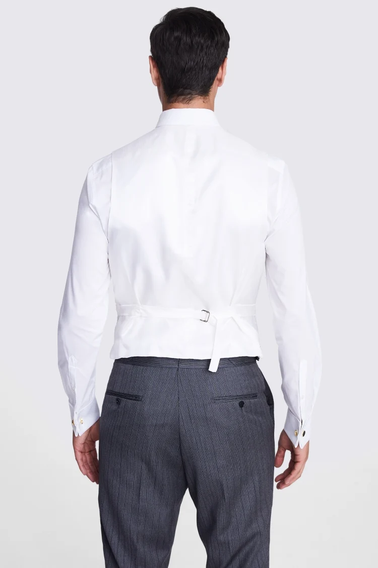 Tailored Fit Grey Sharkskin Morning Waistcoat   Buy Online at Moss