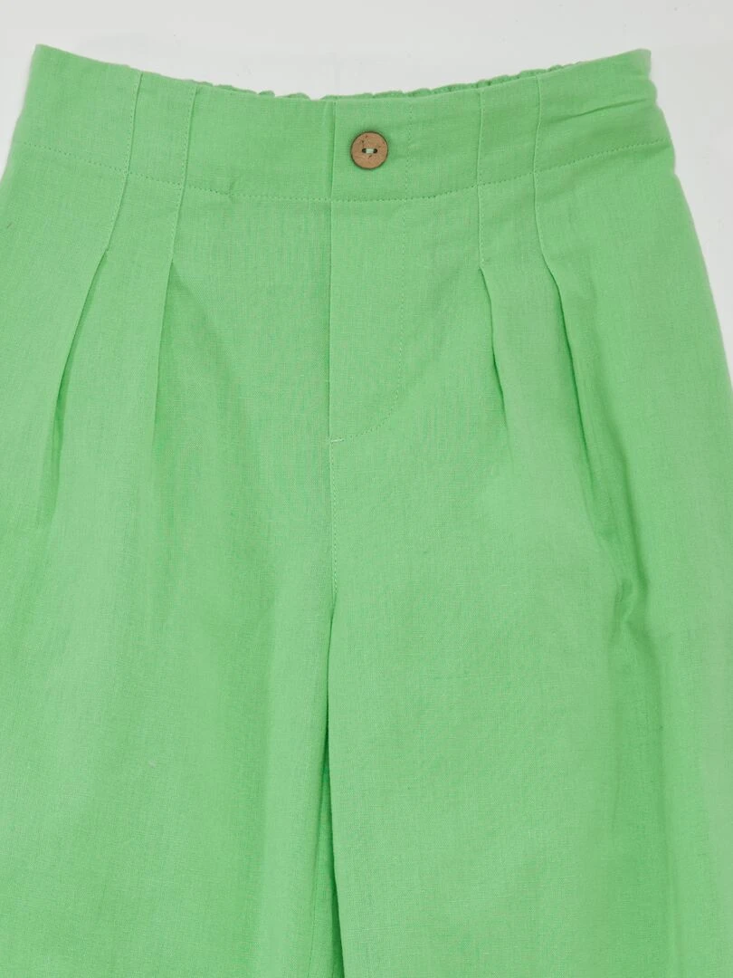 Pantalon large uni   Vert