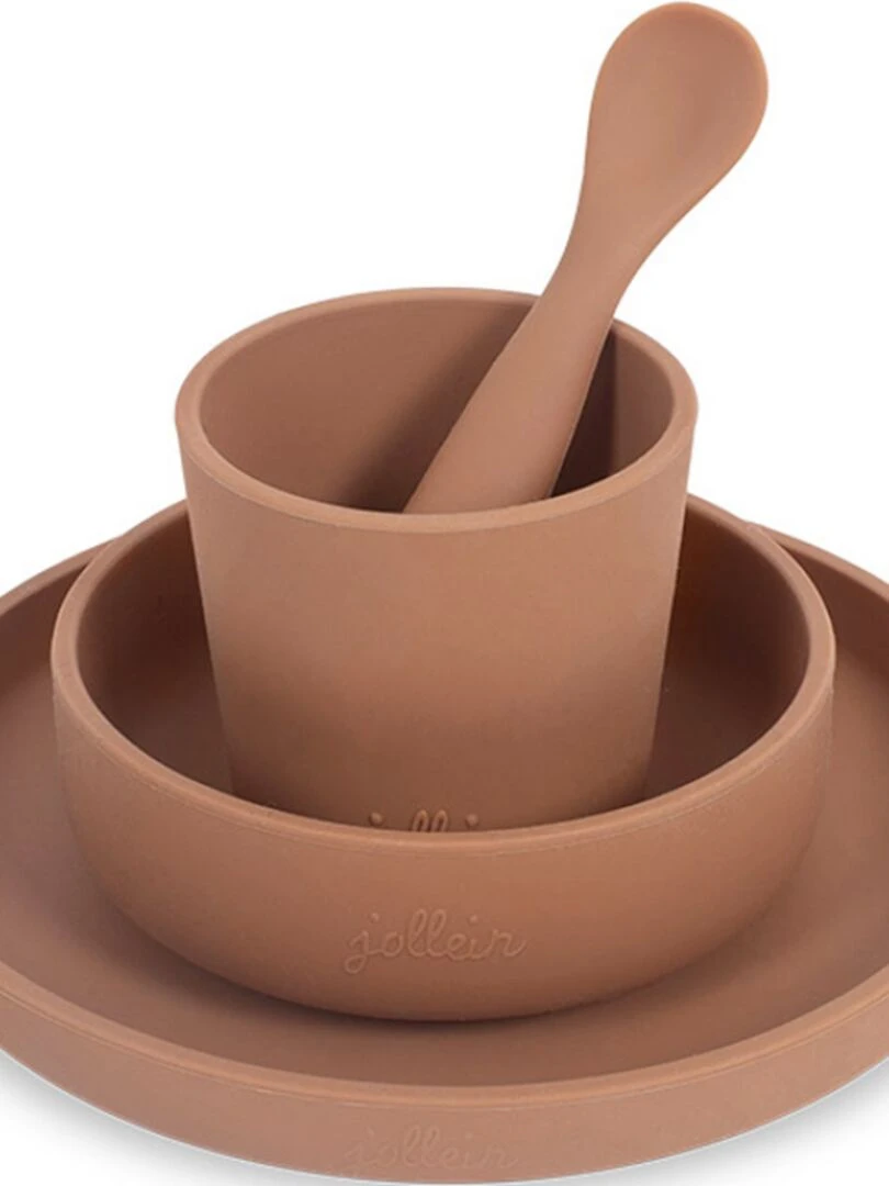 Coffret repas en silicone caramel Marron caramel