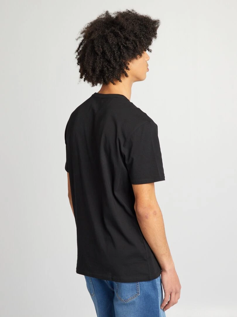T shirt en jersey à col rond Noir