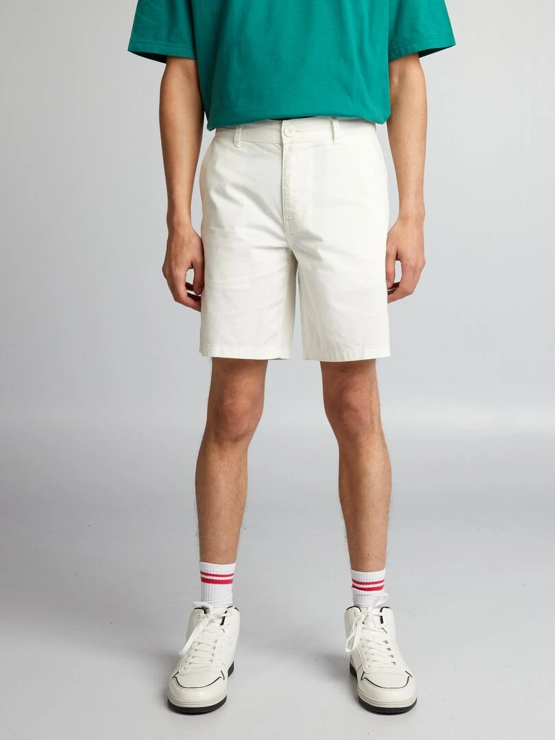 Bermuda chino en twill   blanc