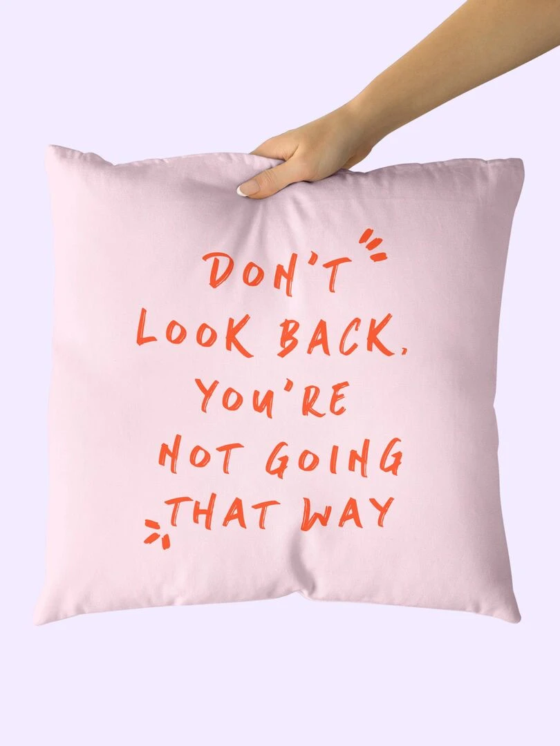 Housse de coussin décoratif Wink "Happyfriday" Blanc
