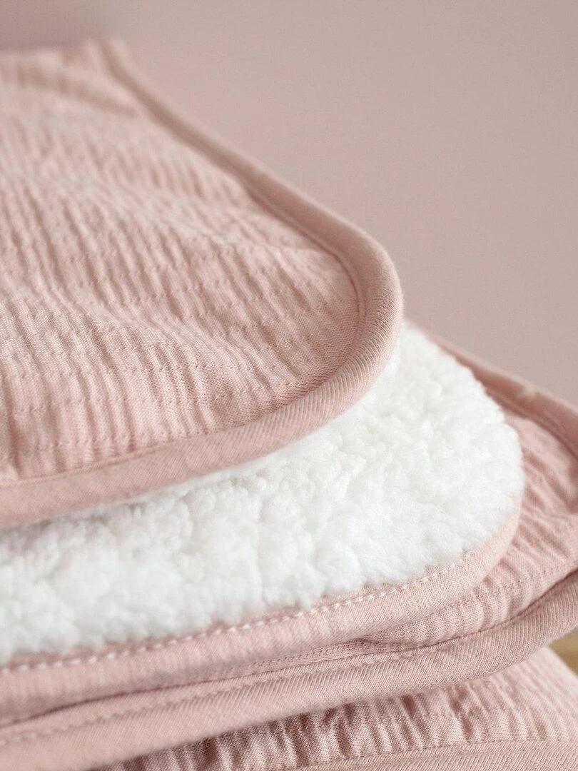 Bemini Couverture Pady tetra jersey et teddy   Rose clair
