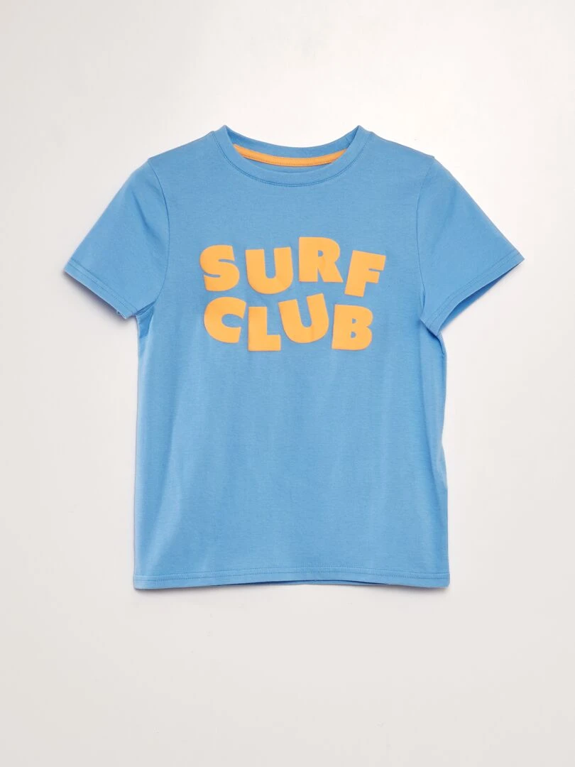 T shirt imprimé Bleu/orange