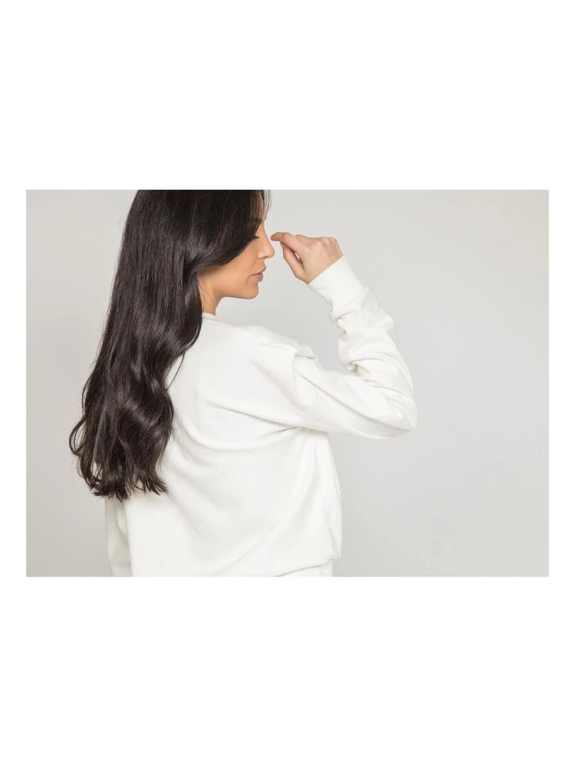 Pull col rond YAHOU   Blanc