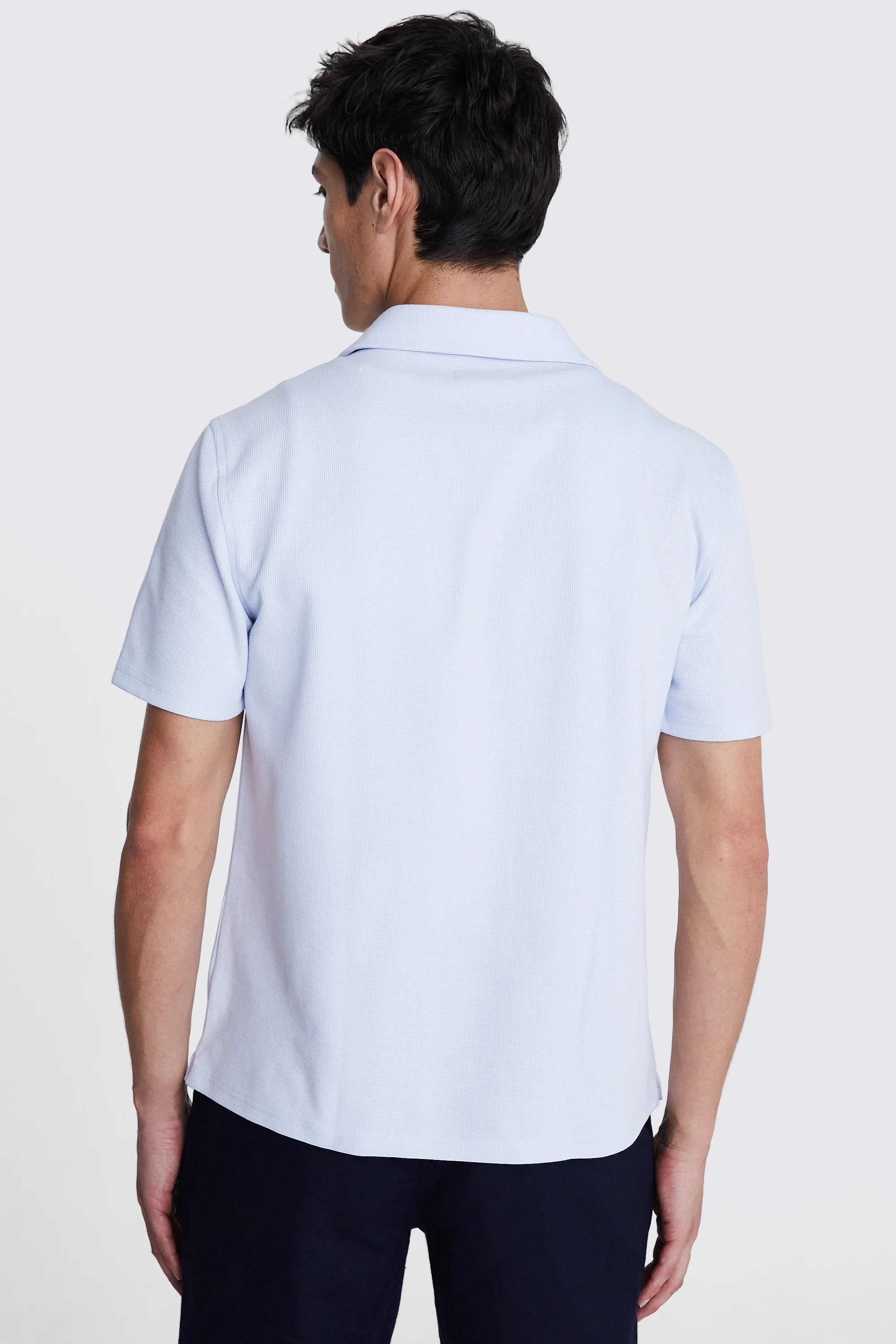 Off White Linen Blend Knitted Cuban Collar Shirt   Buy Online at Moss