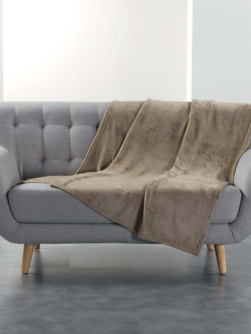 Plaid Flanelle Collection Flanoux Gris taupe