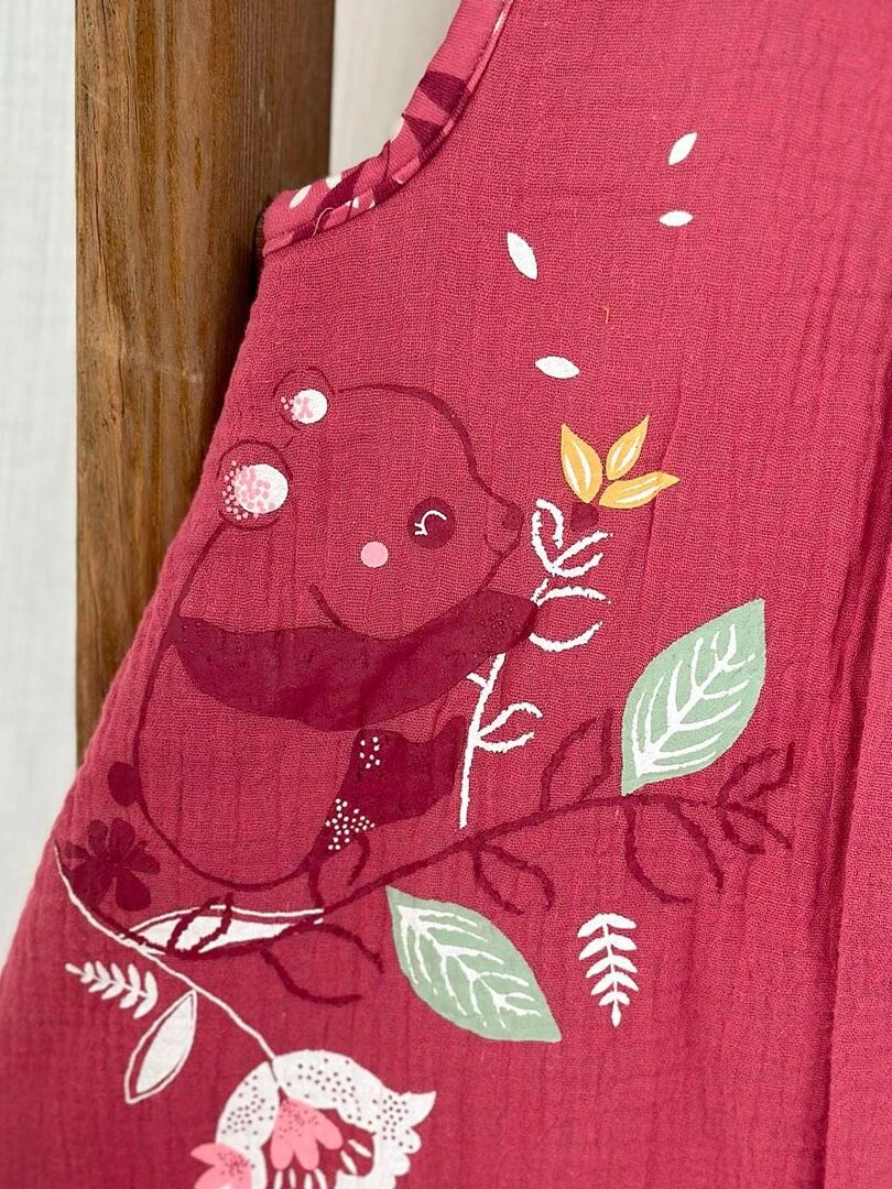 Turbulette TOG 2 en gaze de coton avec pieds retroussables Alba   Rose