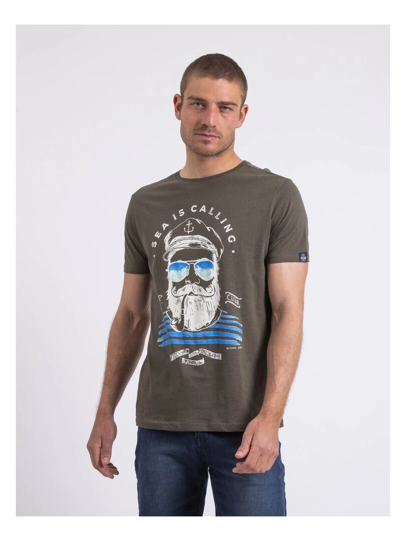 T shirt col rond NALUPIRI Kaki