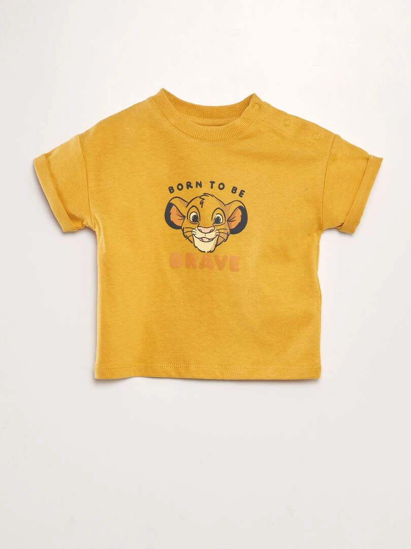 T shirt en coton 'Disney' Jaune Simba