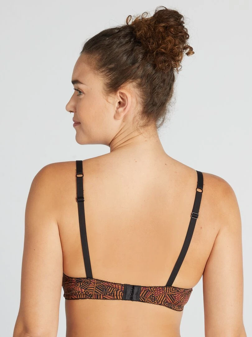 Soutien gorge paddé avec imprimé 'Envie de Lingerie' Marron