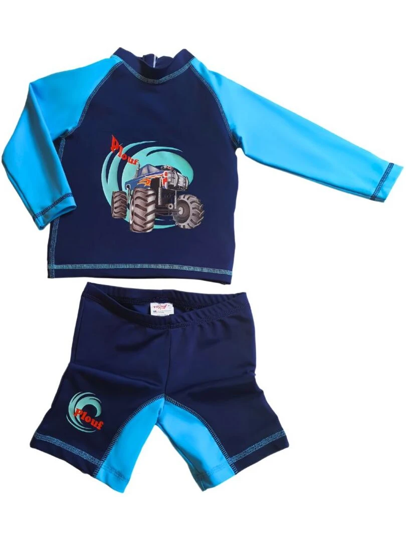 Ensemble Anti UV garçon : Monster Truck Bleu Bleu