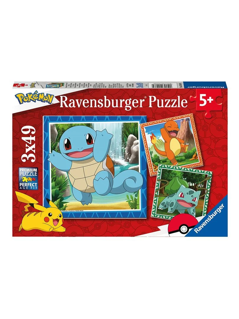 Puzzles 3x49 p salameche bulbizarre et carapuce / pokémon N/A