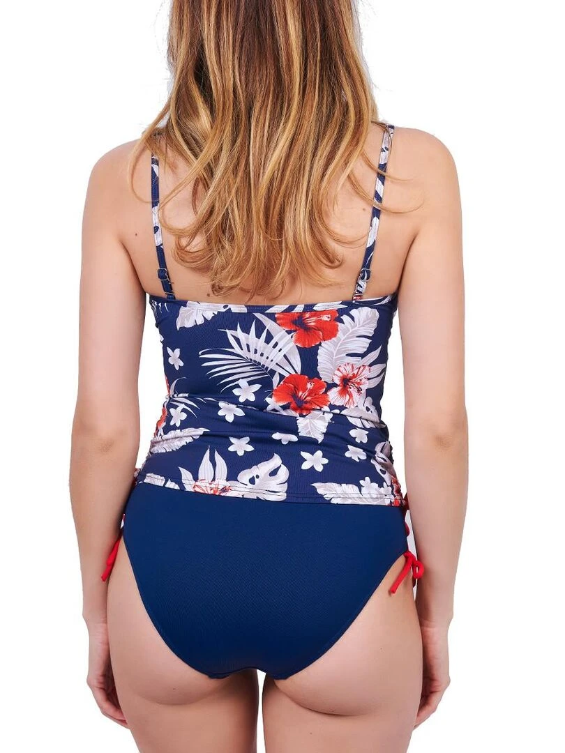 Ensemble maillot de bain tankini réglable California   Bleu