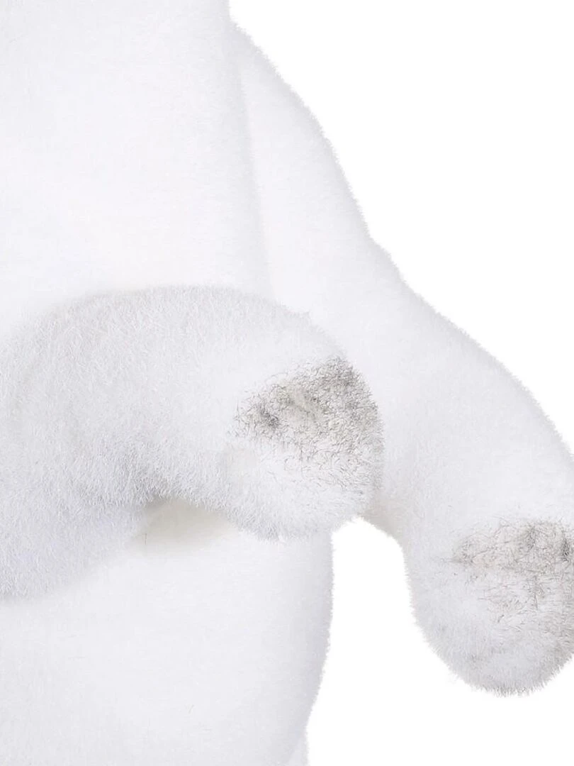 Décoration ours debout floqué 50 cm   Blanc