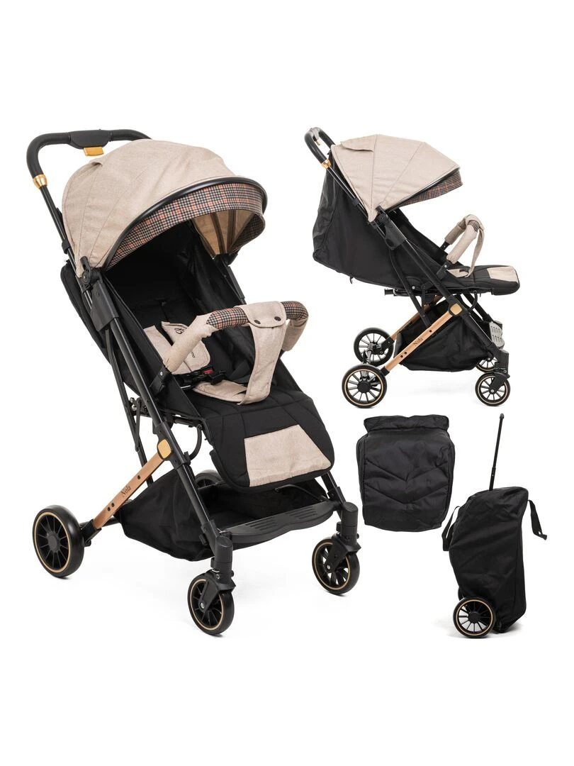 Bebelissimo Poussette bébé Citadine Ultra Compacte De 0 à 36 mois Nola beige Beige