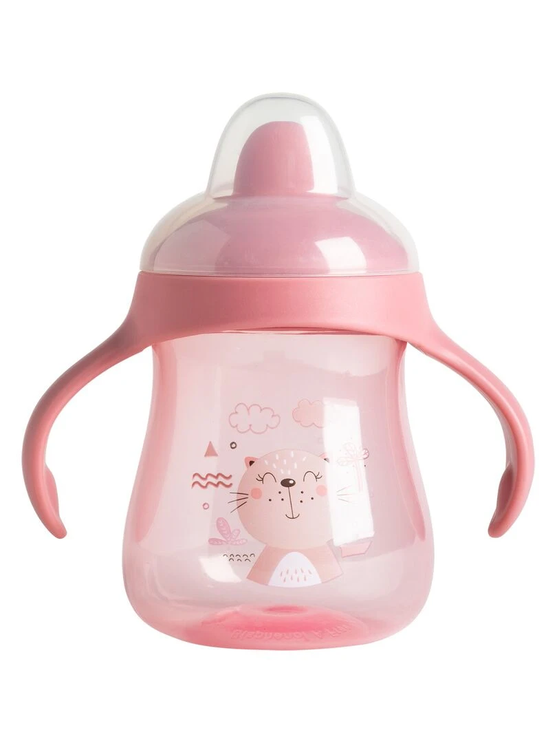 Tasse à bec rigide 240 mL Chat rose Rose
