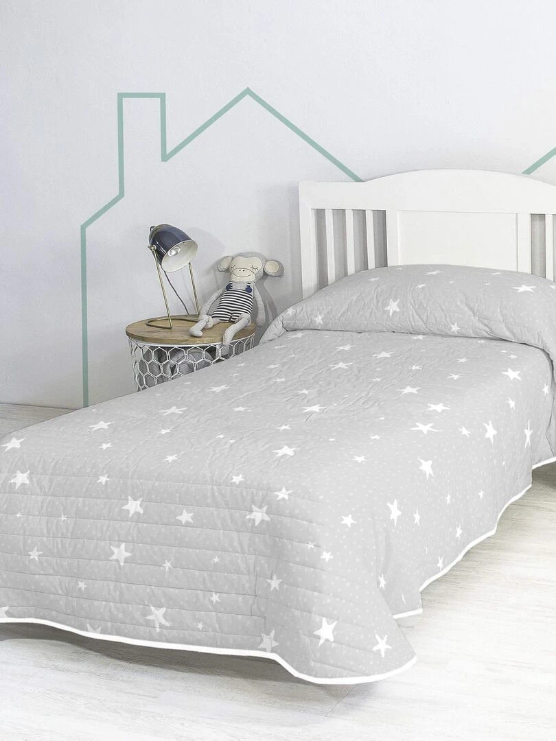 Couvre lit Little star "Happyfriday" Gris